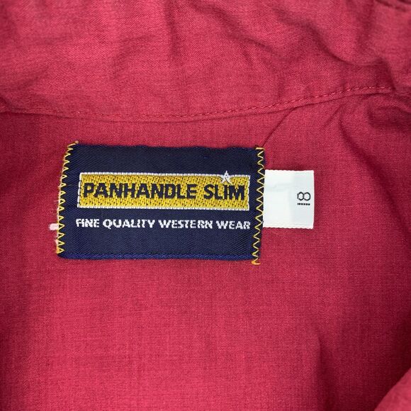 Vintage Panhandle Slim Shirt Mens 18 Red Short Sleeve Pearl Snap Button Western - Picture 4 of 8
